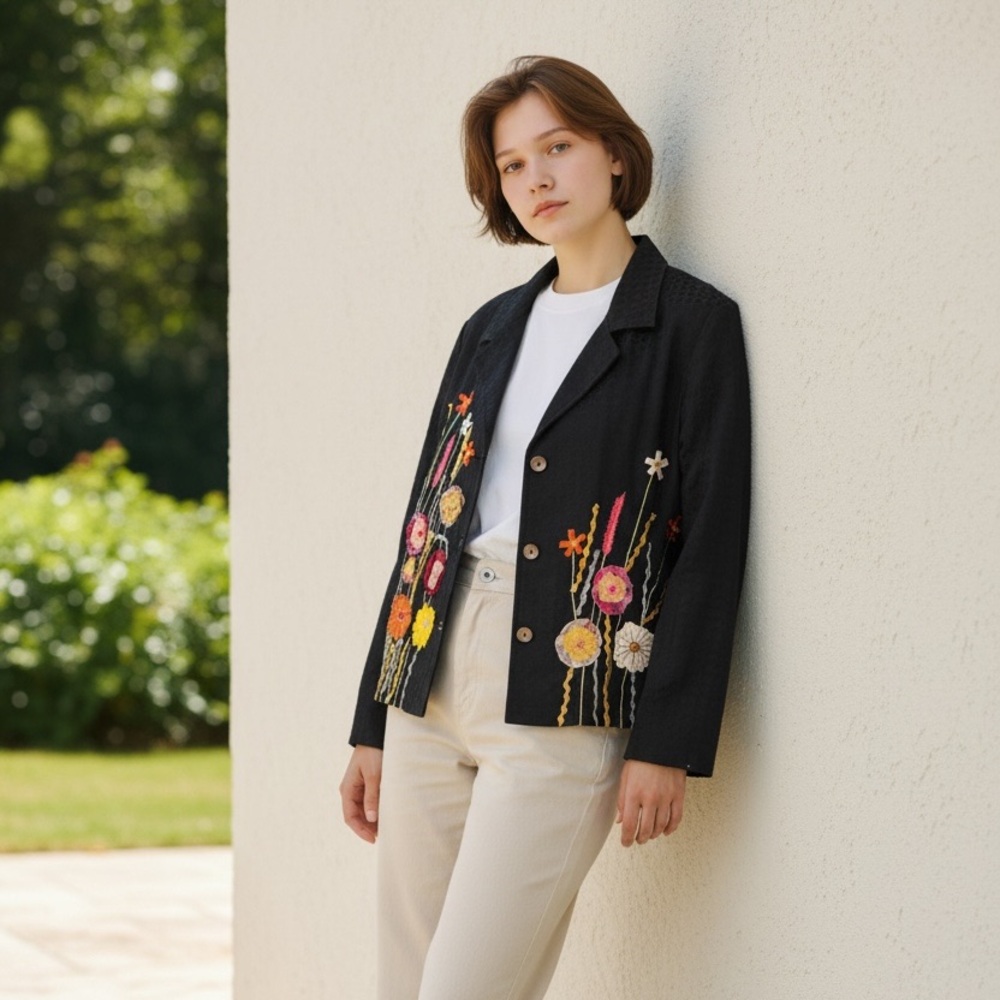 vintage petite Alex Kin embroidered blazer jacket